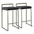 LumiSource Fuji Stackable Counter Stools, Antique Bronze/Black, Set Of 2 Stools 1 thumbnail image