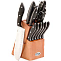 Oster Huxford 14-Piece Stainless-Steel Cutlery Knife Set With Wooden Block, Black 1 thumbnail image