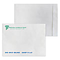 Zip Stick®,  White DuPont™ Tyvek® Open End Catalog Mailing Envelopes, 2-Color, Custom 9" x 12", Box Of 500