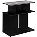 Monarch Specialties Justin Accent Table, 23-3/4"H x 23-3/4"W x 11-3/4"D, Black/Gray