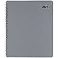 2025 Office Depot Weekly/Monthly Planner, 8-1/2" x 11", Silver, January To December, OD711830