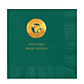 Custom Printed Personalized 1-Color Foil-Stamped Luncheon Napkins, 6-1/2" x 6-1/2", Dark Green, Box Of 100 Napkins