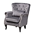 Baxton Studio Fletcher Armchair, Gray/Dark Brown 1 thumbnail image