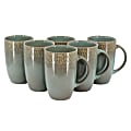 Meritage Jasper 6-Piece Stoneware Tall Latte Cup Set, 22 Oz, Green 1 thumbnail image