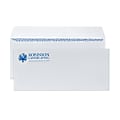 Custom #10, 1-Color Peel & Seal Security Business Envelopes, 4-1/8" x 9-1/2", White Wove, Box Of 500