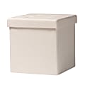 Baxton Studio Palmer Square Storage Ottoman, Beige 1 thumbnail image