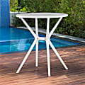 Glamour Home Bates Plastic Dining Table Outdoor Furniture, 28.5"H, White