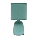 Simple Designs Thimble Base Table Lamp, 10-1/16"H, Seafoam Green/Seafoam Green