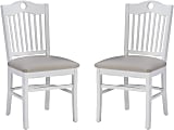 Linon Rowland Faux Leather Side Chairs, Gray/White, Set Of 2 Chairs