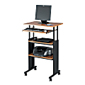 Safco Muv Stand-up Adjustable Height Desk Workstation, 49"H x 22"W x 29"D, Medium Oak
