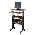 Safco Muv Stand-up Adjustable Height Desk Workstation, 49"H x 22"W x 29"D, Medium Oak 1 thumbnail image
