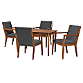 Baxton Studio Theresa 5-Piece Dining Set, Dark Gray/Walnut Brown