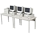 Bretford Basic Quattro Computer Table, 32”H x 60”W x 30”D, Mist Gray