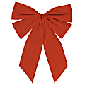 Amscan Flocked Christmas Bows, 15" x 11, Red, Pack Of 10 Bows