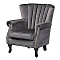 Baxton Studio Relena Armchair, Gray/Dark Brown 1 thumbnail image