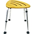 BIOS Living Bamboo Bath Stool - Brown Bamboo Seat - Silver Frame - Four-legged Base - 4 / Carton 1 thumbnail image