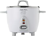 Aroma ARC-753SG Simply Stainless 6-Cup Rice Cooker, 8-1/8”H x 10-5/16”W x 8-1/4”D, White 1 thumbnail image