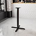 Flash Furniture Restaurant Table X-Base With 4''-Diameter Bar-Height Column, 42"H x 33"W x 33"D, Black