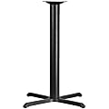 Flash Furniture Restaurant Table X-Base With 4''-Diameter Bar-Height Column, 42"H x 33"W x 33"D, Black