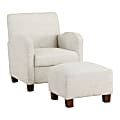 Office Star Aiden Chair With Legs And Ottoman, Quartz/Medium Espresso 1 thumbnail image
