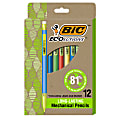 BIC® Ecolutions #2 Mechanical Pencils, 0.7 mm, Medium Point, 65% Recycled, Assorted Barrel, Pack of 12 Pencils