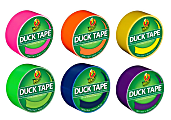 Duck Brand Color Duct Tape Rolls, 1-15/16" x 105 Yd, Neon Rainbow Colors, Pack Of 6 Rolls 1 thumbnail image