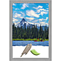Amanti Art Rectangular Picture Frame, 27” x 39”, Matted For 24” x 36”, Brushed Nickel