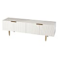 SEI Furniture Pilston 4-Door Media Console, 18-1/2”H x 60”W x 15-1/2”D, White/Gold 1 thumbnail image