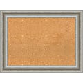 Amanti Art Non-Magnetic Cork Bulletin Board, 34" x 26", Natural, Parlor Silver Plastic Frame 1 thumbnail image
