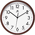 Infinity Instruments Walnut-Look Round Wall Clock, 12”, Brown 1 thumbnail image