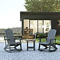Flash Furniture Savannah All-Weather Poly Resin Wood Adirondack Rocking Chairs With Side Table, 39-1/2”H x 29-1/2”W x 37-3/4”D, Gray 1 thumbnail image