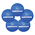 AllSett Health® Reusable Hot And Cold Round Gel Packs For Injuries, 4-1/4” x 4-1/4”, Blue, Pack Of 5 Gel Packs 1 thumbnail image