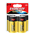 Eveready® Gold D Alkaline Batteries, Pack Of 4