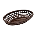 Tablecraft Oval Plastic Side Order Baskets, 1-7/8"H x 5-1/2"W x 7-3/4"D, Brown, Pack Of 12 Baskets 1 thumbnail image