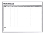 Ghent OR Schedule Magnetic Dry-Erase Whiteboard, 36" x 48", Aluminum Frame With Silver Finish