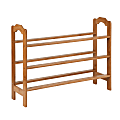 Honey-Can-Do 3-Tier Bamboo Shoe Storage Rack, 21"H x 28 1/2"W x 8 3/4"D, Natural