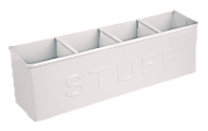 Office Depot® Brand 4-Compartment Desktop Storage Organizer, White 1 thumbnail image