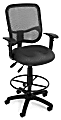 OFM Mesh Comfort Series Ergonomic Fabric Task Chair With Arms And Drafting Kit, Gray/Black