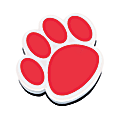 Ashley Productions Magnetic Whiteboard Erasers, 3 3/4", Red Paw, Pack Of 6
