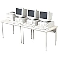 Bretford Quattro Computer Desk, 32”H x 60”W x 30”D, Wild Cherry/Black Base 1 thumbnail image