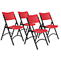 National Public Seating Series 600 Folding Chairs, Red/Black, Set Of 4 Chairs