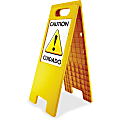 HeadLine Customizable Tent Sign - 3 / Carton - 10.5" Width x 25.5" Height - 8.50" Holding Width x 11" Holding Height - Rectangular Shape - Heavy Duty - Plastic - Yellow 1 thumbnail image