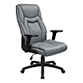 Office Star™ Ergonomic Leather High-Back Executive Office Chair, Gray/White
