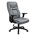 Office Star™ Ergonomic Leather High-Back Executive Office Chair, Gray/White 1 thumbnail image