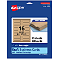 Avery® Printable Mini Business Cards With Sure Feed® Technology, Print-To-The-Edge, 1"x3", Kraft Brown, Pack Of 400 1 thumbnail image