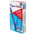Paper Mate Ballpoint Pen, Profile Retractable Pen, Medium Point (1.0mm), Blue, 12 Count