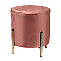 Baxton Studio Thurman Ottoman, Pink/Gold 1 thumbnail image