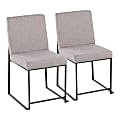 LumiSource High-Back Fuji Dining Chairs, Light Gray/Black, Set Of 2 Chairs