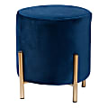 Baxton Studio Thurman Ottoman, Navy Blue/Gold