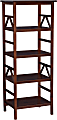 Linon Rockport 55"H 4-Shelf Home Office Bookcase, Antique Tobacco